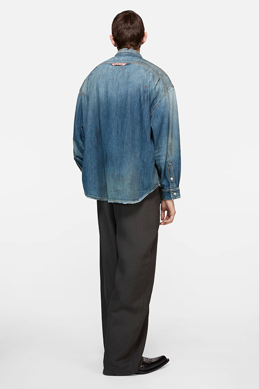 アクネストゥディオズスーパーコピー Acne Studios スプラッターペイントのデニムシャツ