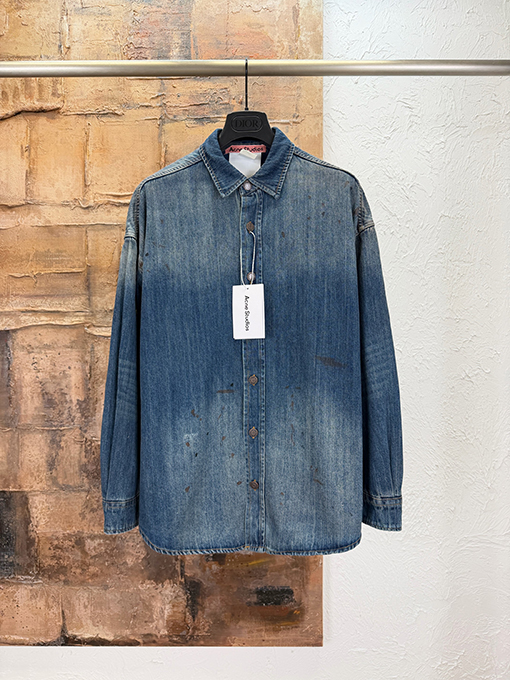 アクネストゥディオズスーパーコピー Acne Studios スプラッターペイントのデニムシャツ