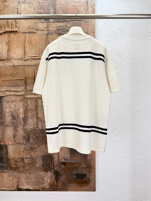 ロエベスーパーコピー ウール刺繍入り半袖Tシャツ