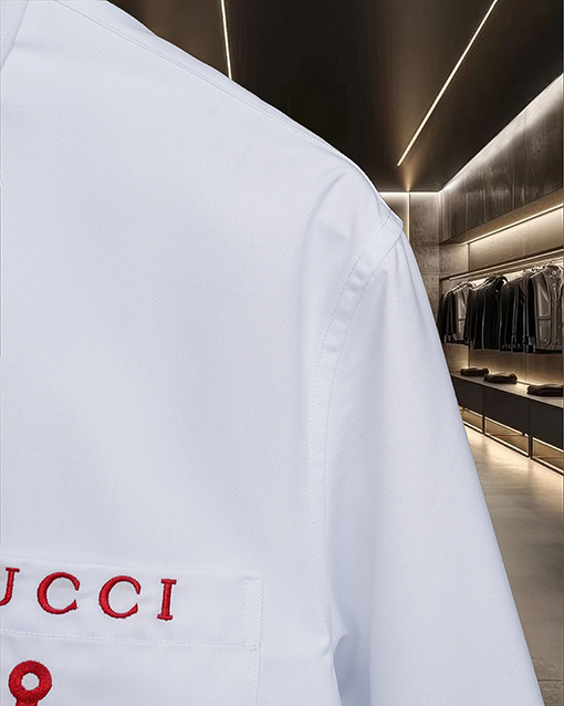 グッチ GUCCI 胸に錨のロゴ刺繍がった長袖シャツ