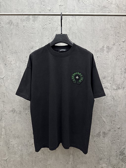 クロムハーツ アメリカンスタイルのアップリケ刺繍りカップル半袖Tシャツ