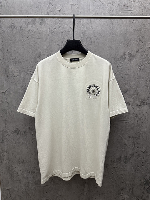 クロムハーツ アメリカンスタイルのアップリケ刺繍りカップル半袖Tシャツ