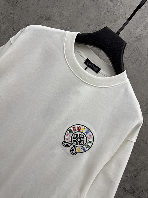 クロムハーツ アメリカンスタイルのアップリケ刺繍りカップル半袖Tシャツ