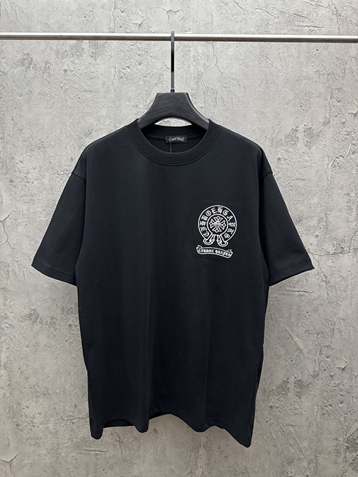 クロムハーツコピー 新モデルアメリカンスタイルのアップリケ刺繍りカップル半袖Tシャツ