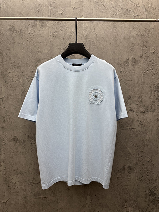 クロムハーツスーパーコピー ファッションアメリカンスタイルのアップリケ刺繍りカップル半袖Tシャツ