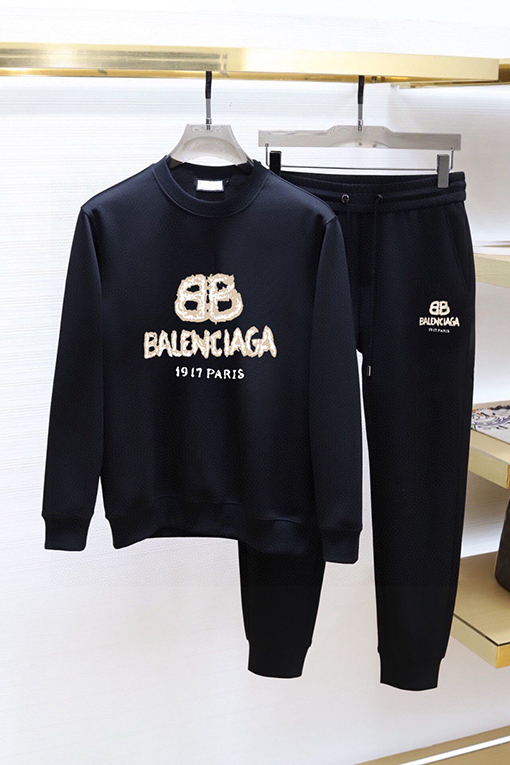 バレンシアガコピー Balenciaga 人気のトレンドクルーネックのスウェットシャツとパンツのセット