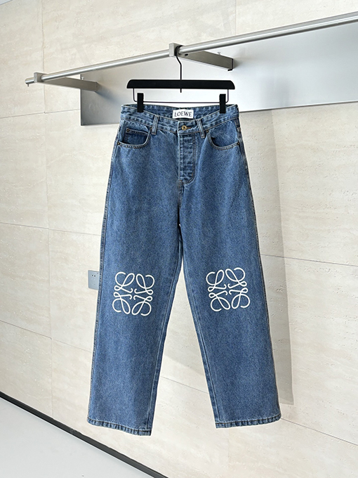 ロエベスーパーコピー Anagram デニム刺繍ジーンズ