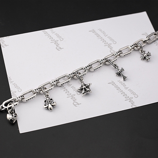 クロムハーツ マルチエレメントクロスアンカーヴィンテージタイシルバーブレスレット