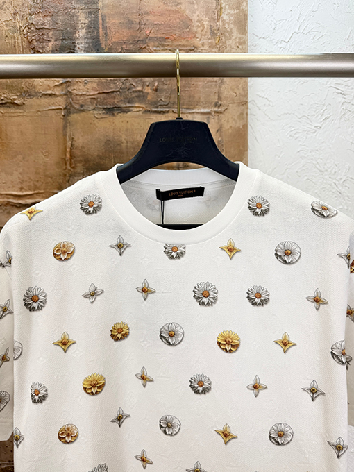 ルイヴィトン 花柄ジャカード織りの半袖Tシャツ
