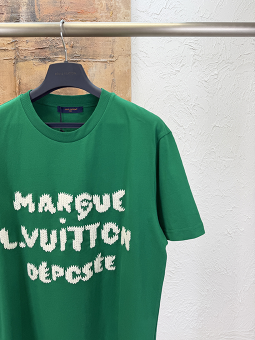 ルイヴィトン LOUIS VUITTON ウール刺繍りレター半袖Tシャツ