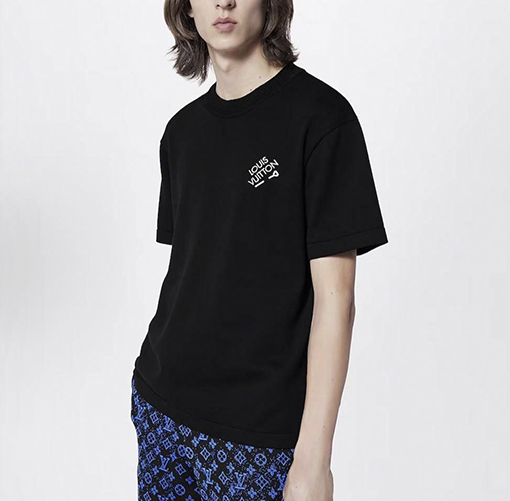 ルイヴィトン LOUIS VUITTON 刺繍ピンロゴ入りニット半袖Tシャツ