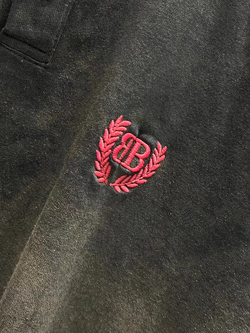 バレンシアガスーパーコピー 荒野の風麦の刺繍ボタン付きアンチポロ半袖Tシャツ