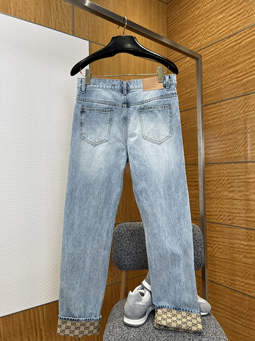 グッチ ダブルGロールアップストレートレッグジーンズ