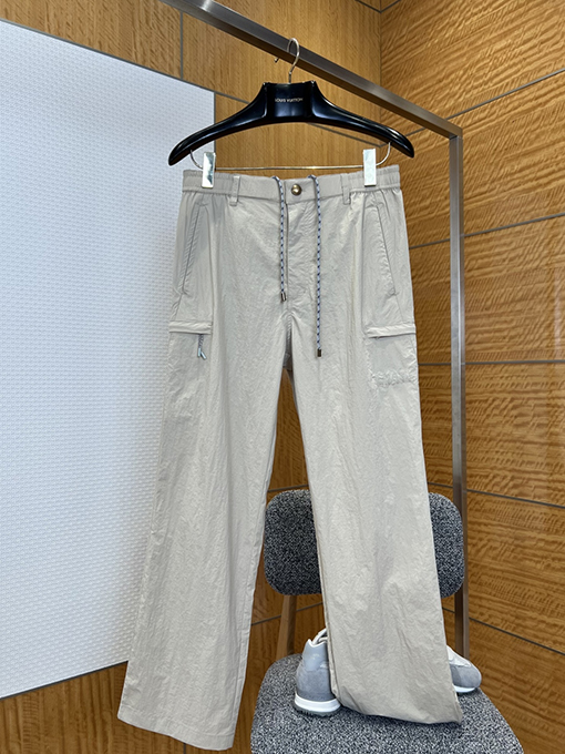 ルイヴィトンコピー 刺繍りドローストリングカーゴパンツ