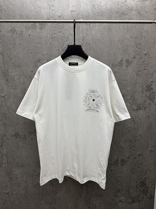 クロムハーツコピー アメリカンスタイル 3Dダイレクトインジェクションベルベットカップル半袖Tシャツ