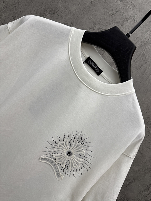 クロムハーツコピー アメリカンスタイル 3Dダイレクトインジェクションベルベットカップル半袖Tシャツ