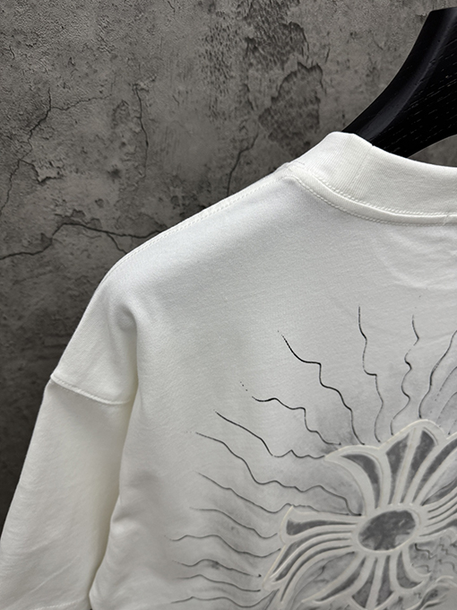 クロムハーツコピー アメリカンスタイル 3Dダイレクトインジェクションベルベットカップル半袖Tシャツ
