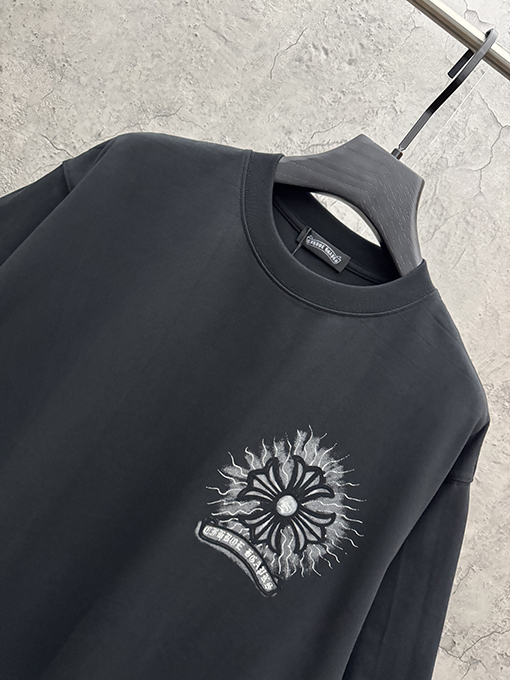 クロムハーツコピー アメリカンスタイル 3Dダイレクトインジェクションベルベットカップル半袖Tシャツ
