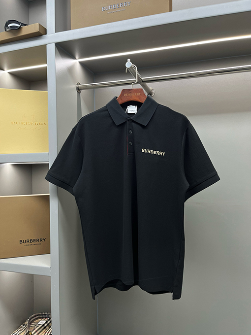 バーバリー BURBERRY バーバリー クラシックのストライプ柄オープンフロントピケメッシュコットン半袖ポロシャツ