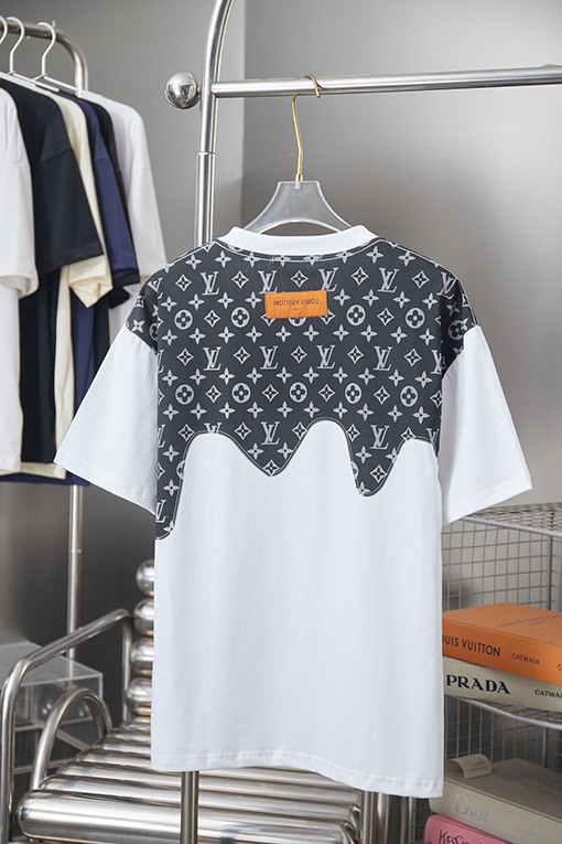 ルイヴィトンコピー 新作パッチワーク半袖Tシャツ