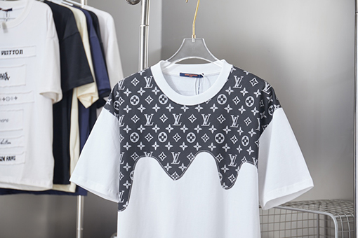 ルイヴィトンコピー 新作パッチワーク半袖Tシャツ