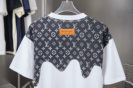 ルイヴィトンコピー 新作パッチワーク半袖Tシャツ