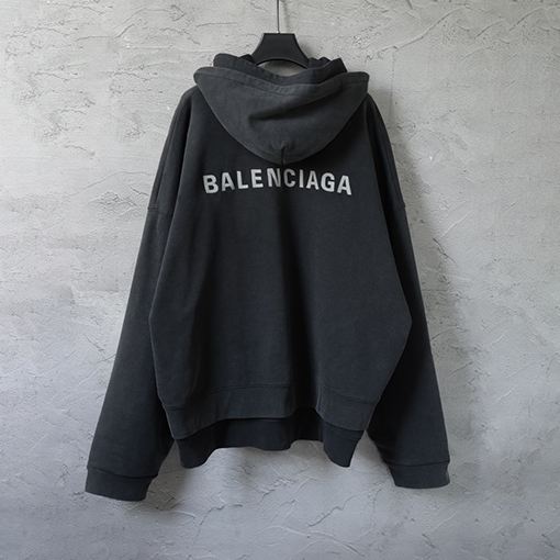 バレンシアガ Balenciaga ヘビーウェイトのツーピースクラシックなロゴ入りコカコーラ刺繍りウォッシュジップアップフード付きスウェットジャケット