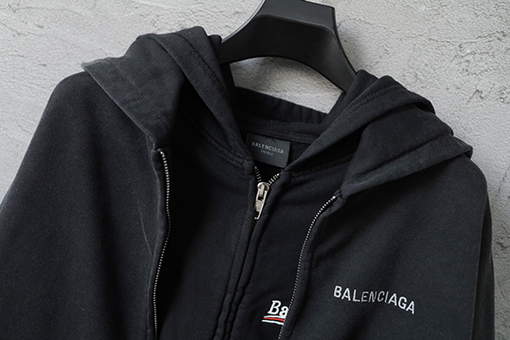 バレンシアガ Balenciaga ヘビーウェイトのツーピースクラシックなロゴ入りコカコーラ刺繍りウォッシュジップアップフード付きスウェットジャケット