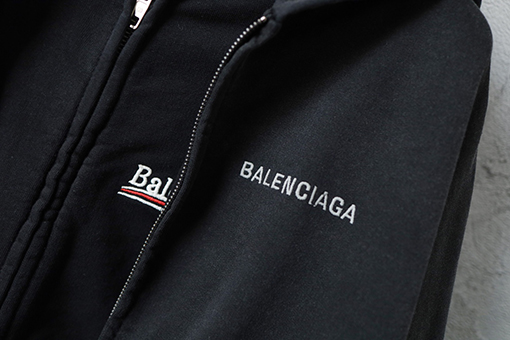 バレンシアガ Balenciaga ヘビーウェイトのツーピースクラシックなロゴ入りコカコーラ刺繍りウォッシュジップアップフード付きスウェットジャケット