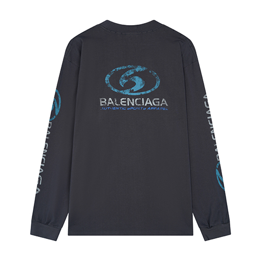 バレンシアガスーパーコピー Balenciaga サーフロゴのぼかしプリント入りクルーネックのスウェットシャツ