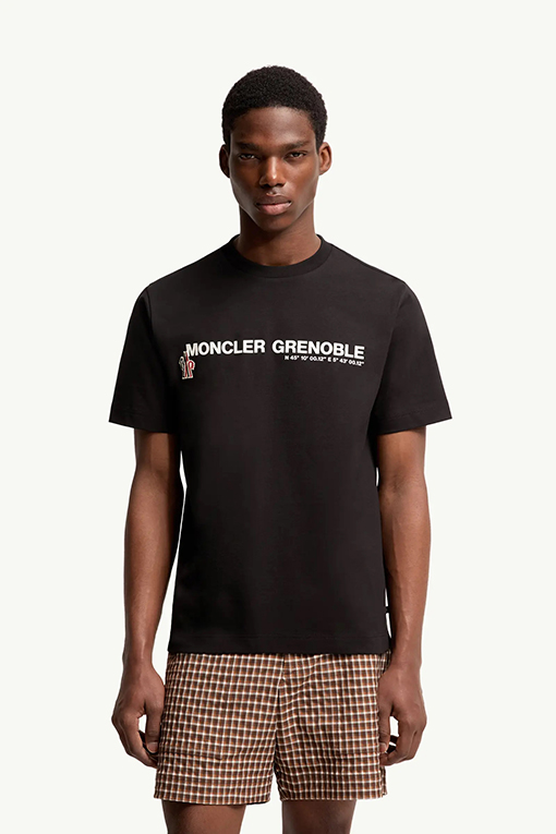 モンクレール Moncler ロゴ文字プリントの半袖Tシャツ