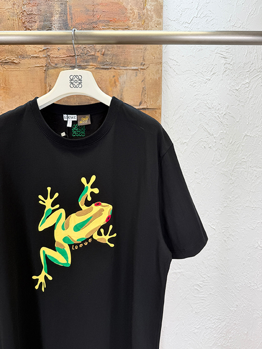 ロエベ カエルの刺繍プリント入り半袖Tシャツ