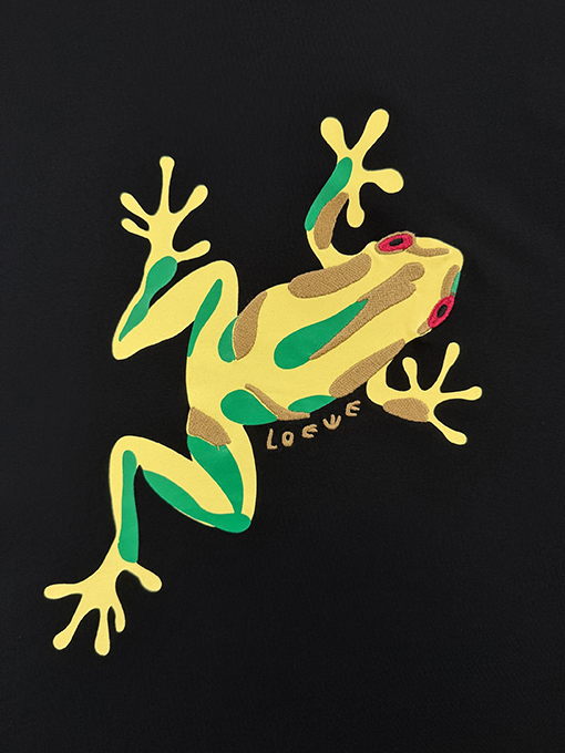 ロエベ カエルの刺繍プリント入り半袖Tシャツ