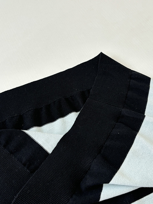 ディオール ストライプの文字ロゴ刺繍りニット半袖Tシャツ