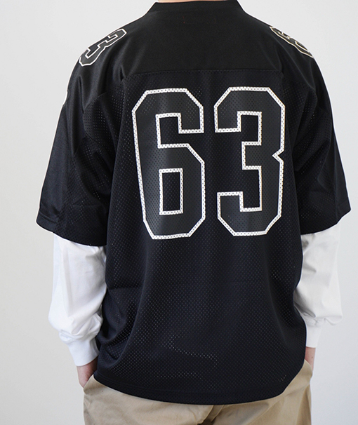 シュプリームコピー SUPREME Bones Football Jersey ボーンナンバーメッシュラグビー半袖ジャージ