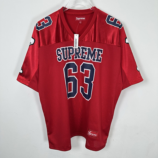 シュプリームコピー SUPREME Bones Football Jersey ボーンナンバーメッシュラグビー半袖ジャージ