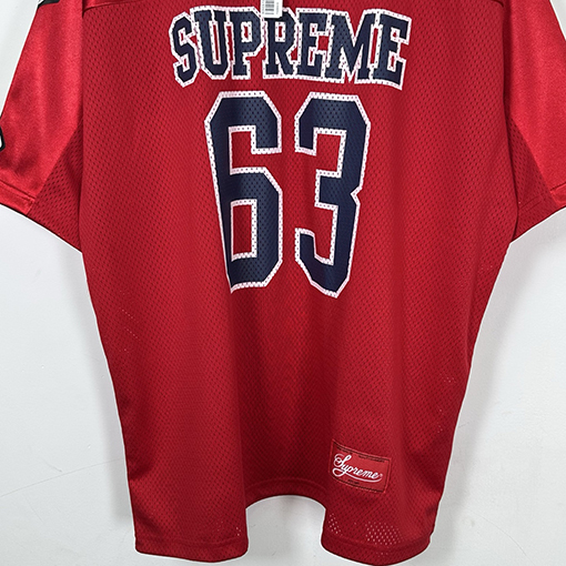 シュプリームコピー SUPREME Bones Football Jersey ボーンナンバーメッシュラグビー半袖ジャージ