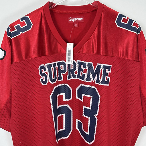 シュプリームコピー SUPREME Bones Football Jersey ボーンナンバーメッシュラグビー半袖ジャージ