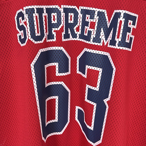 シュプリームコピー SUPREME Bones Football Jersey ボーンナンバーメッシュラグビー半袖ジャージ