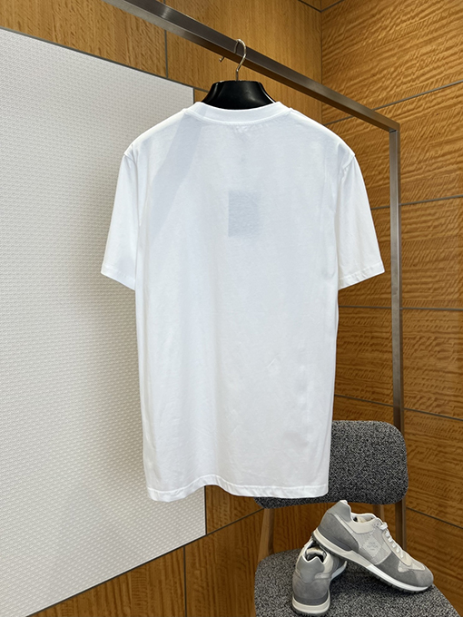ルイヴィトンコピー LOUIS VUITTON アイリスの花のロゴプリント入りクルーネック半袖Tシャツ