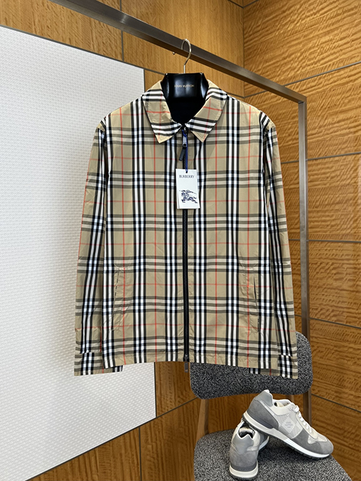 バーバリーコピー 両面クラシックなチェック柄のリバーシブルラペルジャケット