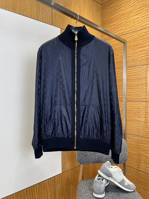 ルイヴィトン 両面リバーシブルジャカードスタンドカラージャケット