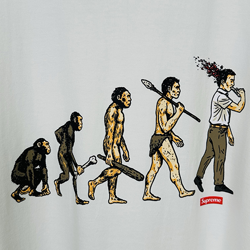 シュプリームSupreme SS26 EVOLUTION TEE クラシックな人類進化プリントの半袖Tシャツ