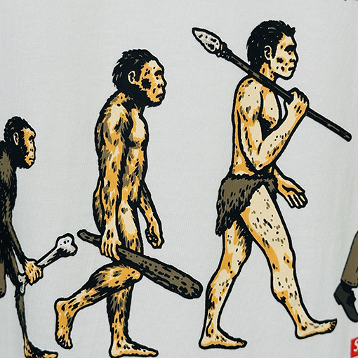 シュプリームSupreme SS26 EVOLUTION TEE クラシックな人類進化プリントの半袖Tシャツ