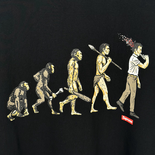 シュプリームSupreme SS26 EVOLUTION TEE クラシックな人類進化プリントの半袖Tシャツ