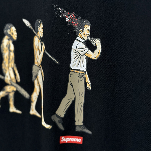 シュプリームSupreme SS26 EVOLUTION TEE クラシックな人類進化プリントの半袖Tシャツ