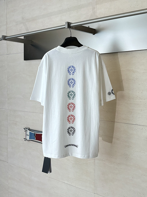 クロムハーツコピー レインボーホースシューロゴ入り半袖Tシャツ