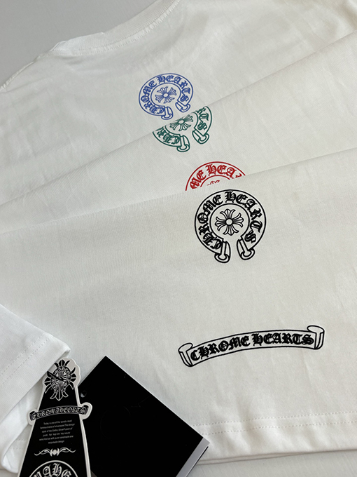 クロムハーツコピー レインボーホースシューロゴ入り半袖Tシャツ