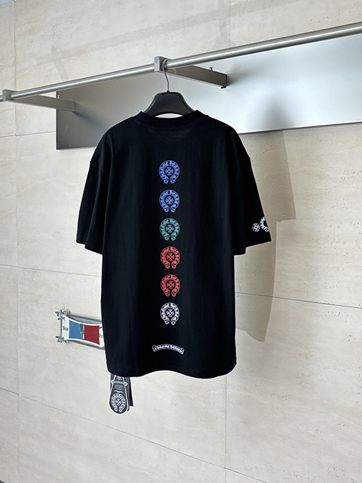 クロムハーツコピー レインボーホースシューロゴ入り半袖Tシャツ