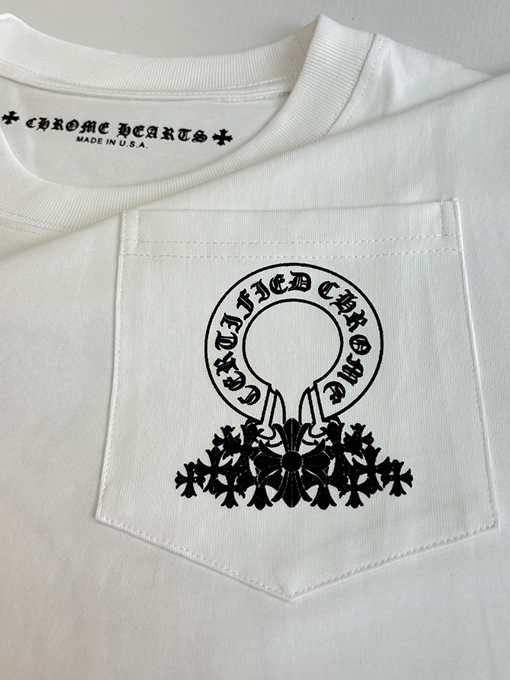 クロムハーツ ポケット付きホースシュークロス半袖Tシャツ